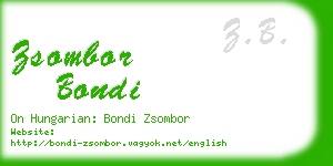 zsombor bondi business card